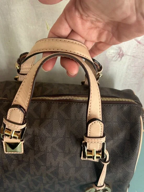 Michael Kors Grayson Monogram Leather Boston Bag Purse Matching Jet Set Wallet - Picture 7 of 16